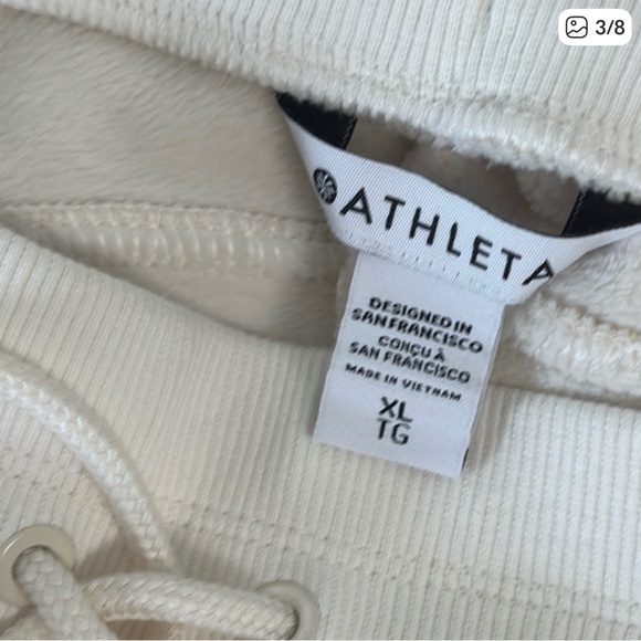 Athleta Cream Ribbed Pants - Picture 3 of 6